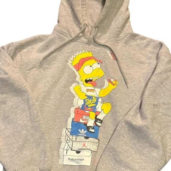Gray Simpson Hoodie with Kangaroo pocket 
-medium 
#y2kfashion #bartsimpson - Picture 1 of 6